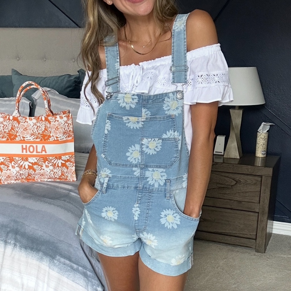 No Boundaries Light Blue Denim Overalls